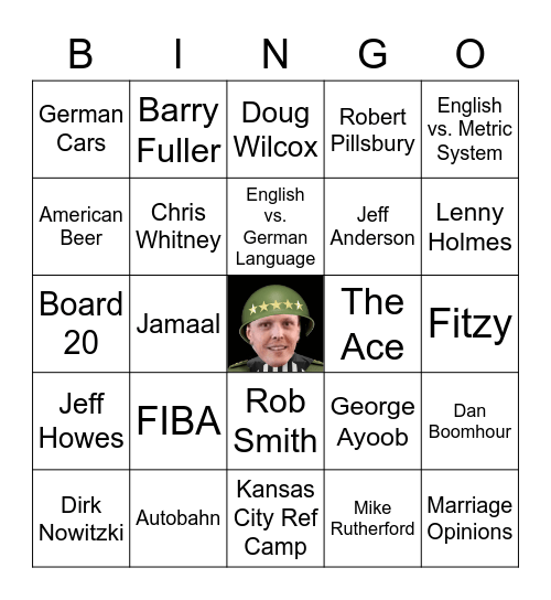 The General Bingo - Play As You Ride! Bingo Card