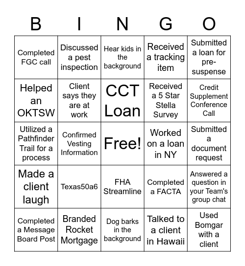 All In Refi Bingo Card