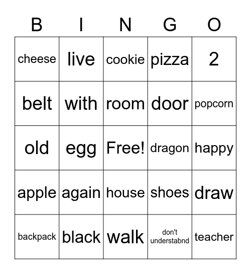 UB Bingo Card