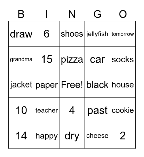 UB Bingo Card