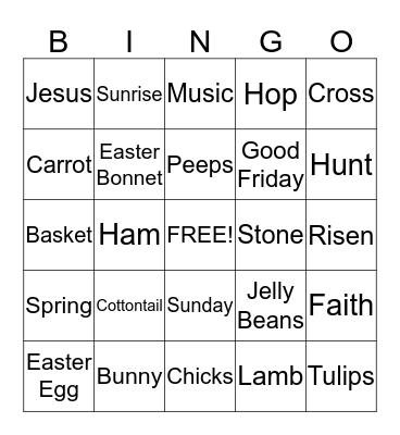 Easter Bingo Card