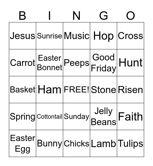 Easter Bingo Card