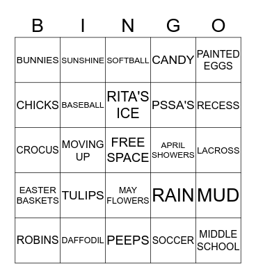 SPRING INTO SPRING! Bingo Card