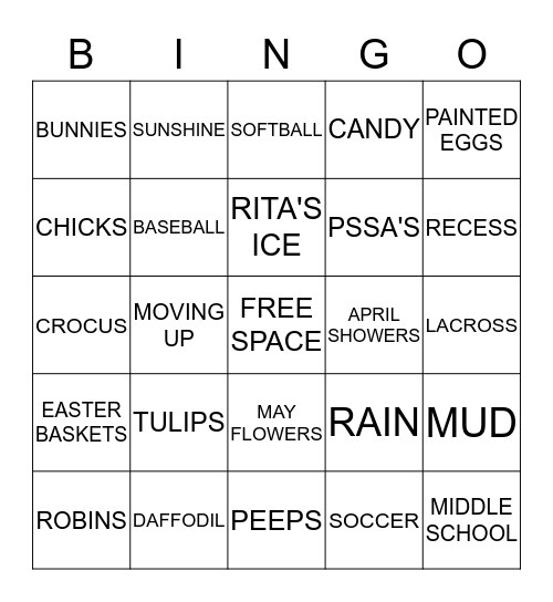 SPRING INTO SPRING! Bingo Card