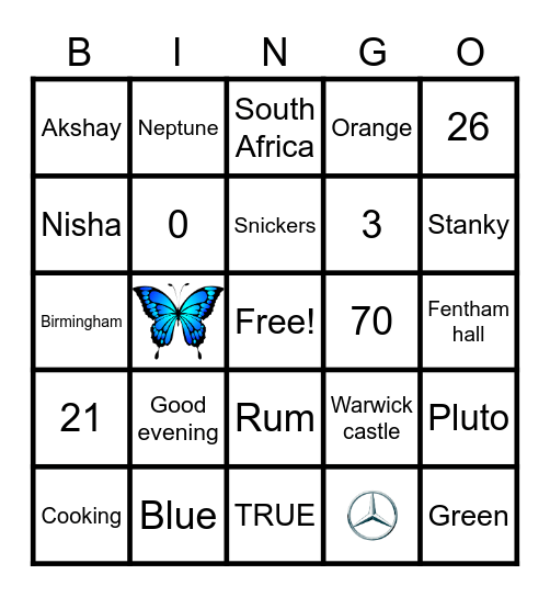 Akshay and Nisha Reception Bingo Card