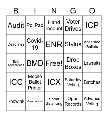 ELECTION TERMS Bingo Card