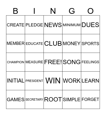 HILLSVIEW BINGO Card