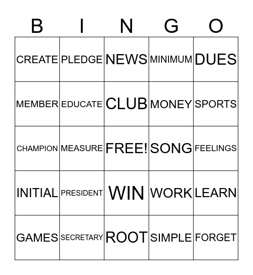 HILLSVIEW BINGO Card