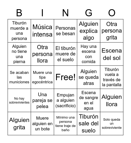 Tiburón de seis cabezas Bingo Card