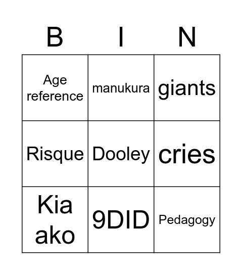 ! Bingo Card