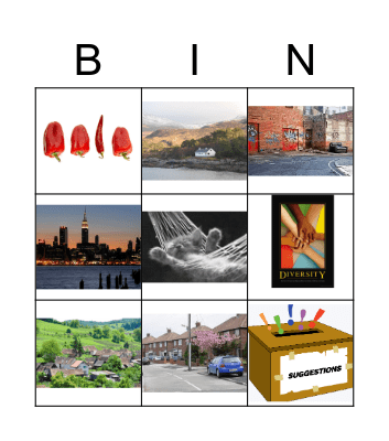 PLACES TO LIVE Bingo Card