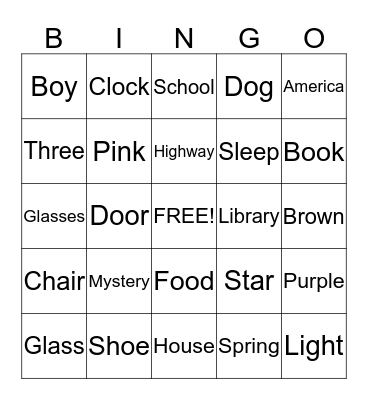 ASL Bingo 1 Bingo Card