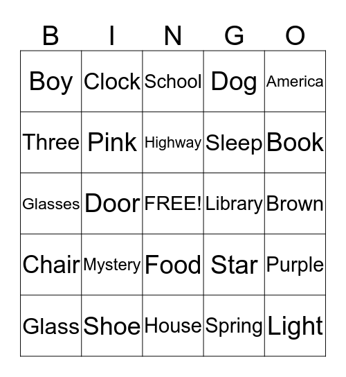 ASL Bingo 1 Bingo Card