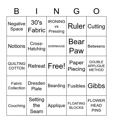 Texas Tea Stitcherss 2021 Bingo Card