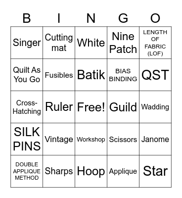 Texas Tea Stitcherss 2021 Bingo Card