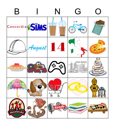 Bridal Shower Bingo Card