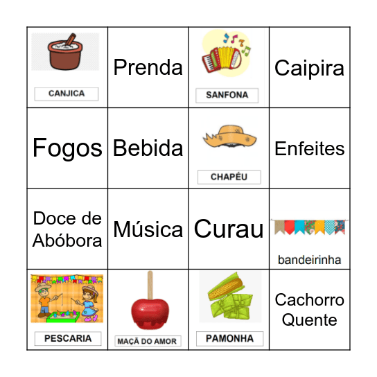 Festa da Roça Bingo Card