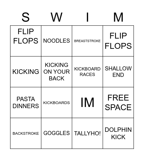 PRE-TEAM BINGO! Bingo Card