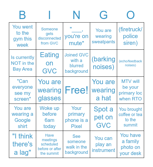 SDM Summit BINGO Card