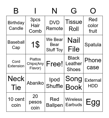 Artemis Bingo Round 1 Bingo Card