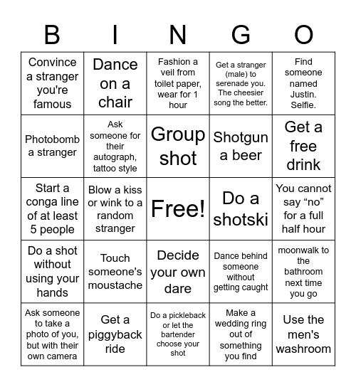 Don't worry, we'll hold your hair Bingo Card