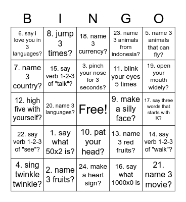 Let's play Bingo Card