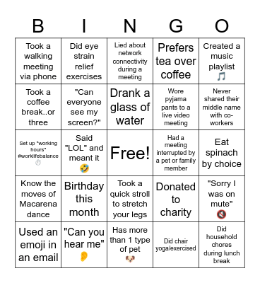 Team Building Bingo 1 Bingo Card