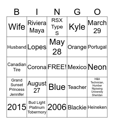 BRIDAL SHOWER Bingo Card