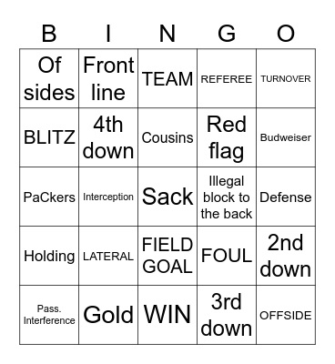 SPORTS Bingo Card