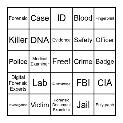 CSI BINGO Card