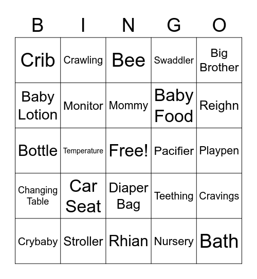 BaBee Bingo Card