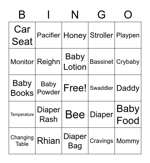 BaBee Bingo Card
