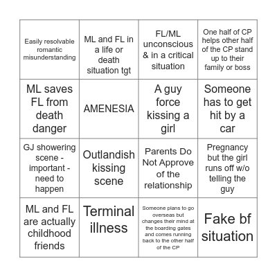 Flaming Heart Tropes Bingo Card