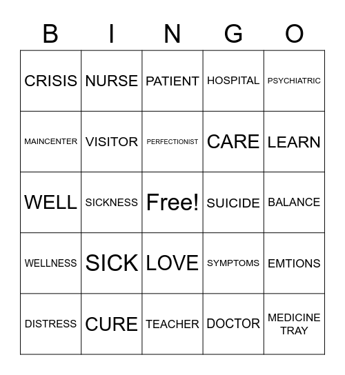 WELLNESS BINGO Card