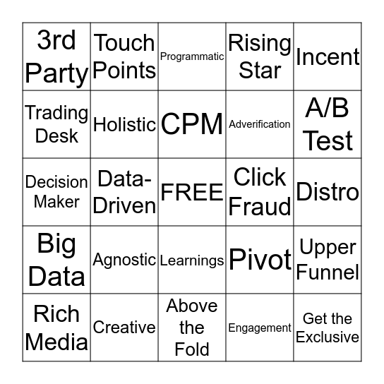 Buzzword Bingo Card