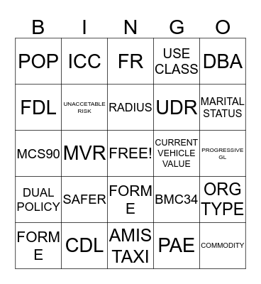 CL SALES Bingo Card