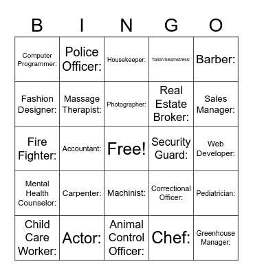 Juan Valentin Name that job bingo Card