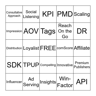 Buzzword Bingo Card