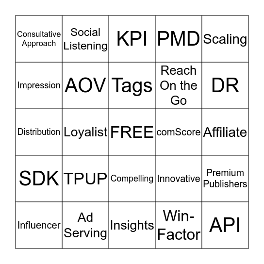 Buzzword Bingo Card