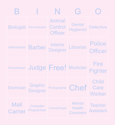 GEAR UP Student Name That Job Bingo Card