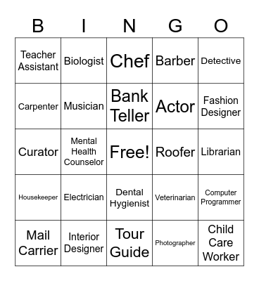 Jeter Velazquez Name that Job Bingo Card