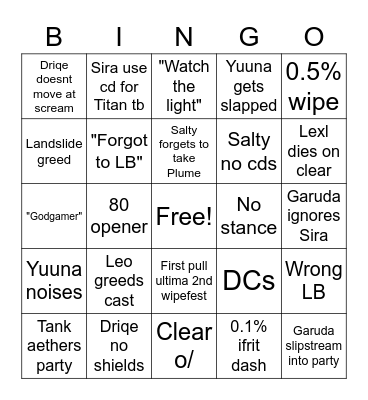 uwu meme raid group Bingo Card