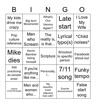 RVC Bingo Card