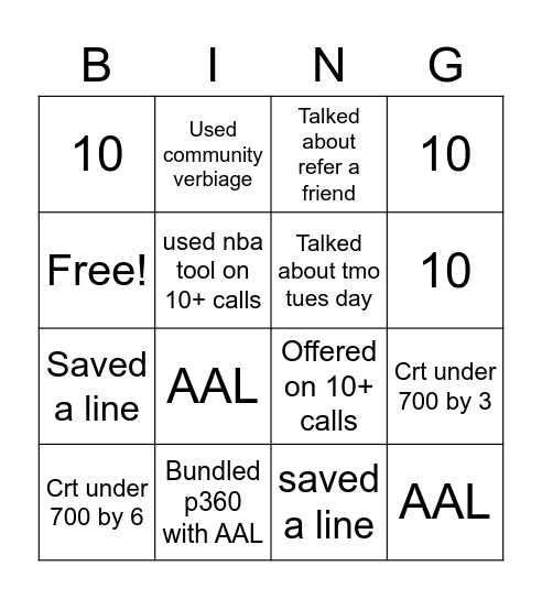 Community 11 Friyay Bingo Card