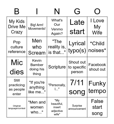 RVC Bingo Card