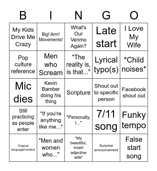 RVC Bingo Card