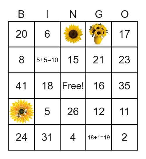 August Fun In The Sun Bingo Card