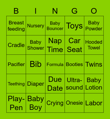 BABY SHOWER BINGO Card