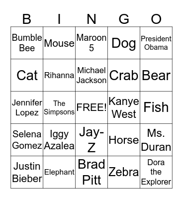 DURAN-GO Bingo Card