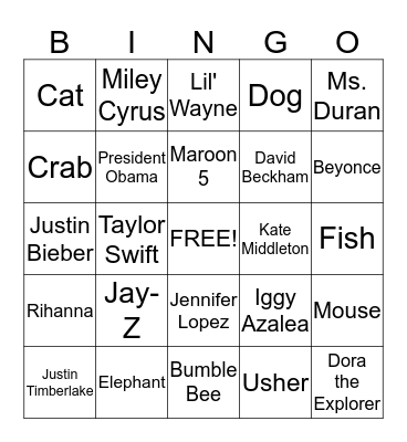 DURAN-GO Bingo Card